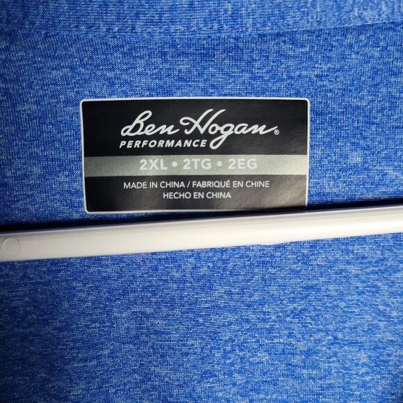 Ben Hogan Performance Stretch Polo Men's Size 2XL Light Blue Striped - Picture 3 of 3